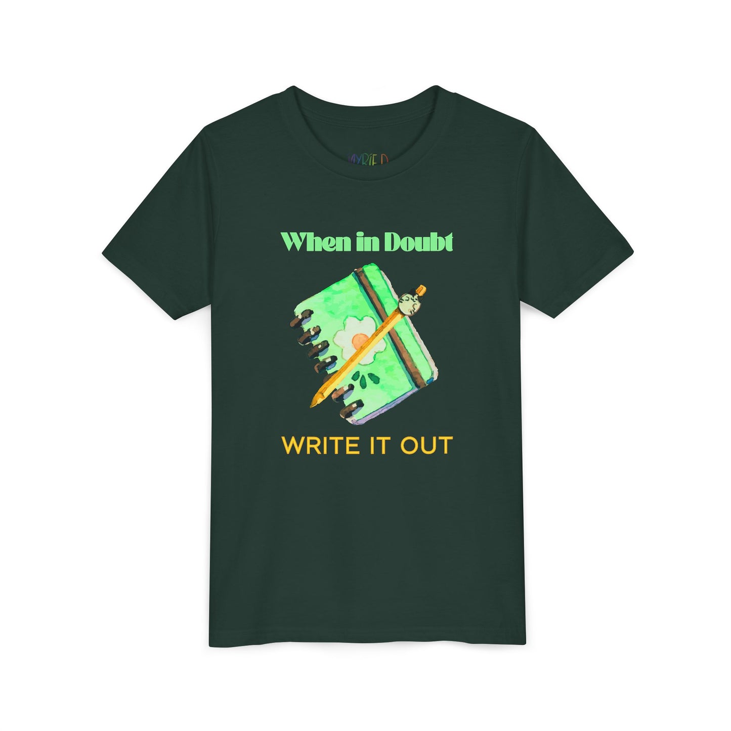 Youth Write It Out Tee – Creative Coping Shirt for Thoughtful Kids, Journal Lovers & Budding Authors