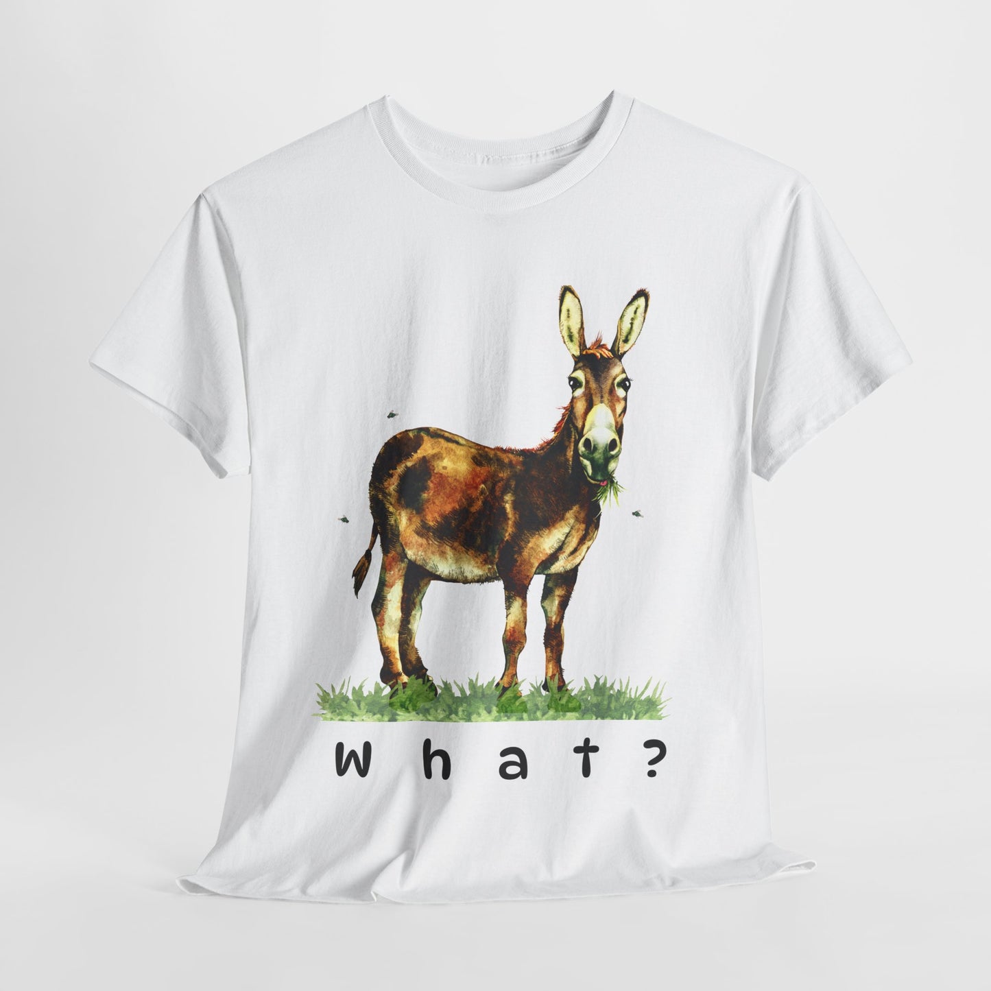 Teen/Adult Unisex What? Tee – Funny Animal Shirt for Sarcastic Souls & Grass-Focused Thinkers