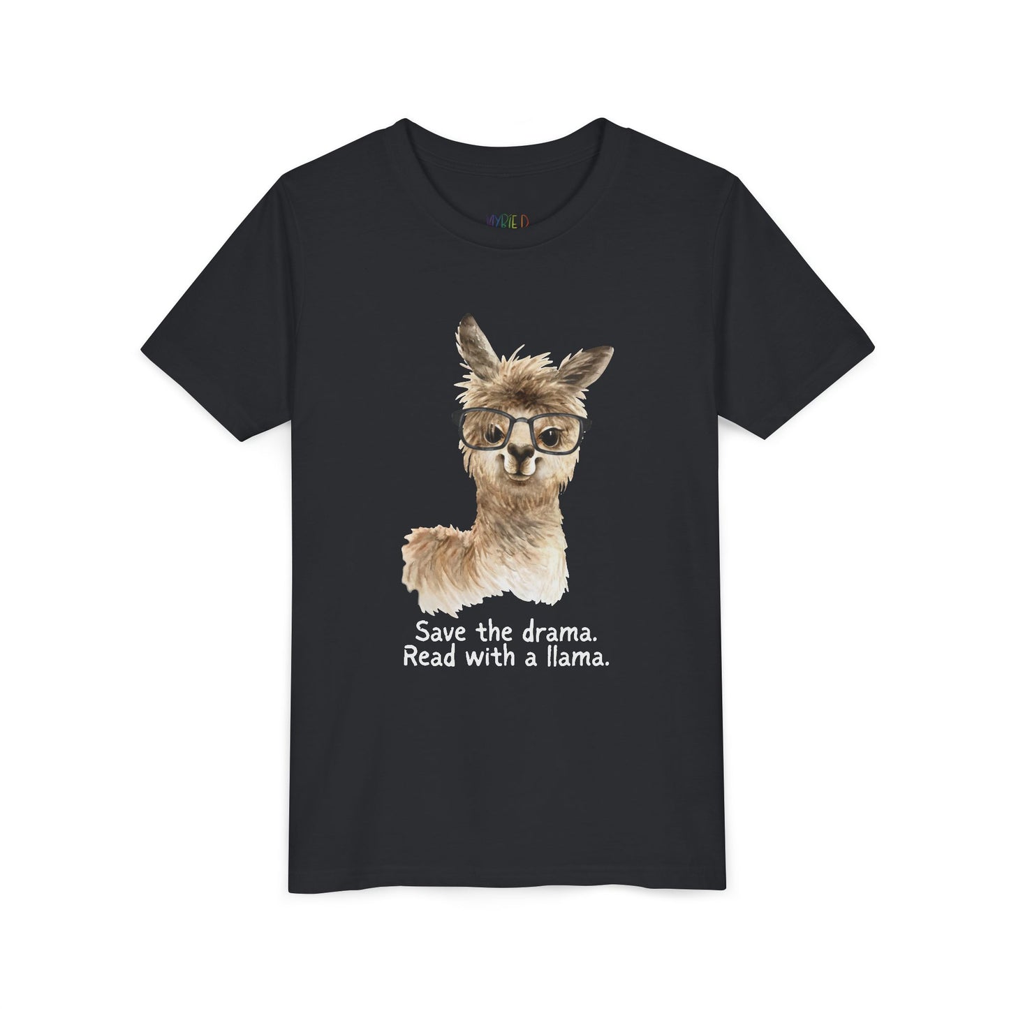 Youth Save the Drama, Read with a Llama T-Shirt – Funny Animal Book Lover Tee