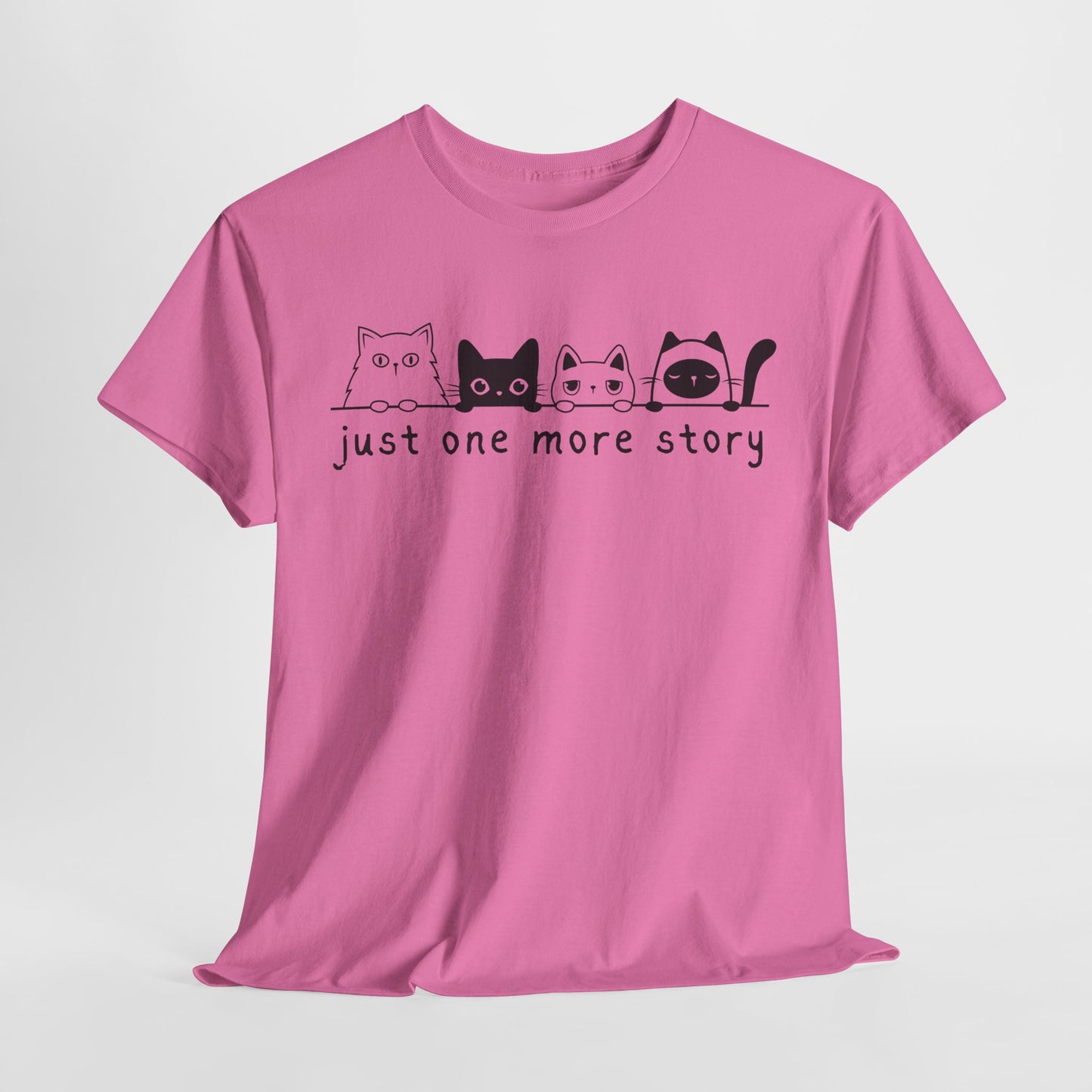 Teen/Adult Unisex Just One More Story Tee – Feline Readers Unite