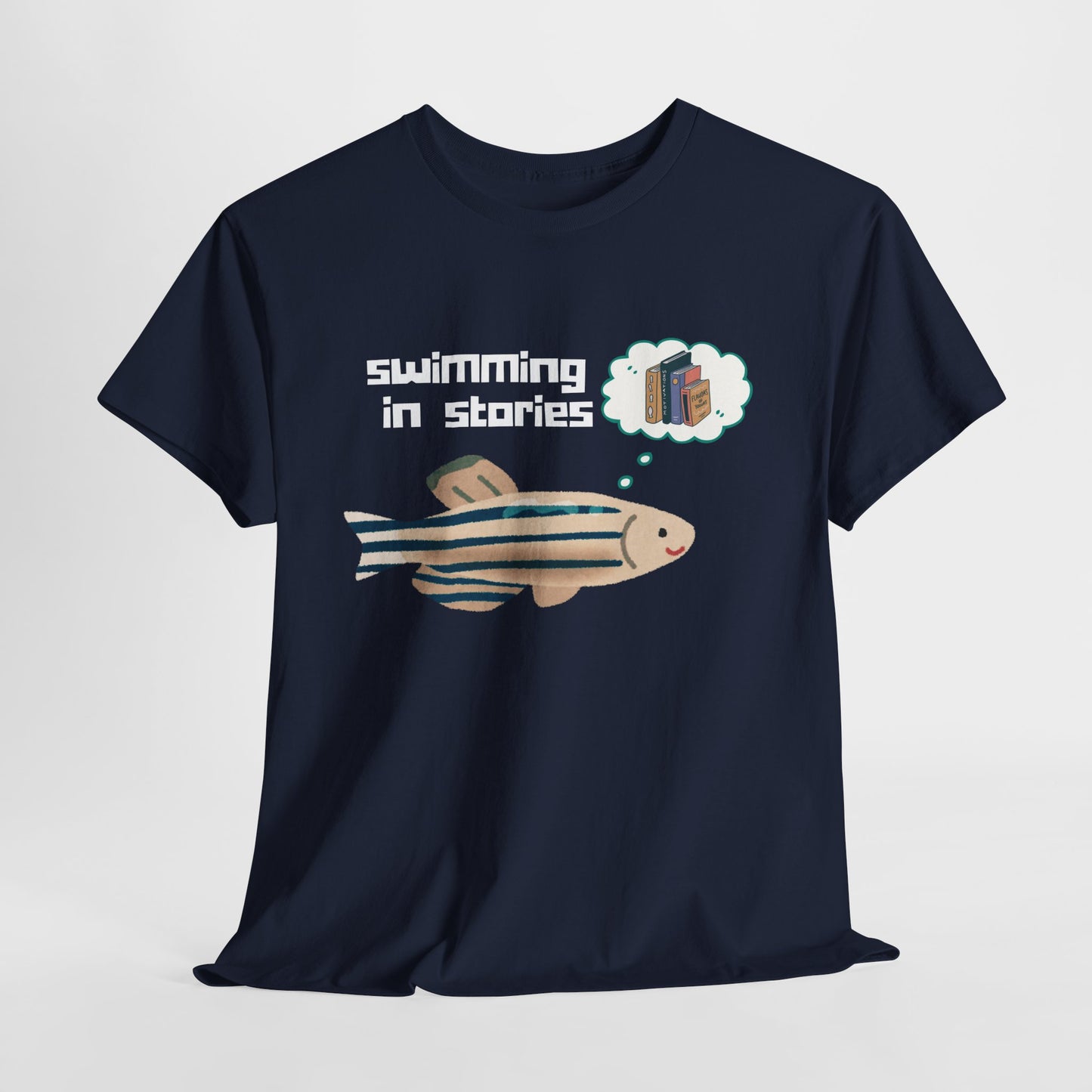 Teen/Adult Unisex Swimming in Stories Tee – For Readers Who Dive Deep Into Books