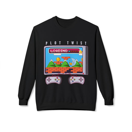Teen/Adult Unisex Plot Twist Loading Sweatshirt – Gamer Story Crossover for Readers and Players