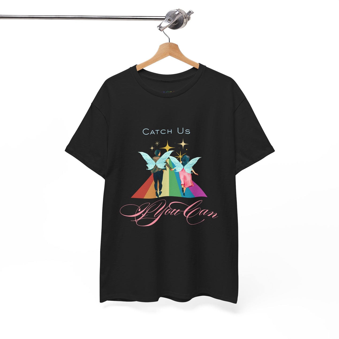 Teen/Adult Unisex Catch Us If You Can Playful Couples T-Shirt, Wedding Weekend or Everyday Adventure Apparel