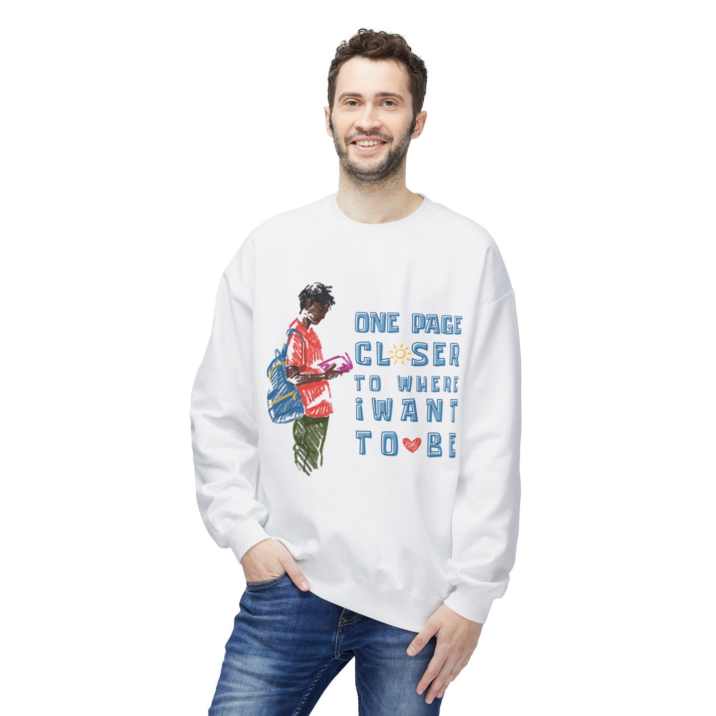 Teen/Adult Unisex One Page Closer Motivational Crewneck Sweatshirt