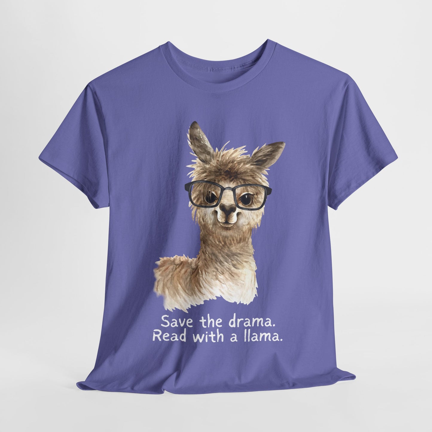 Teen/Adult Unisex Read with a Llama Tee – No Drama, Just Chapters