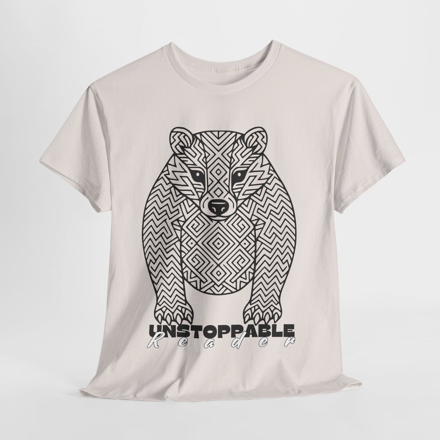 Teen/Adult Unisex – Unstoppable Reader Honey Badger Tee – Fierce Gift for Relentless Bookworms