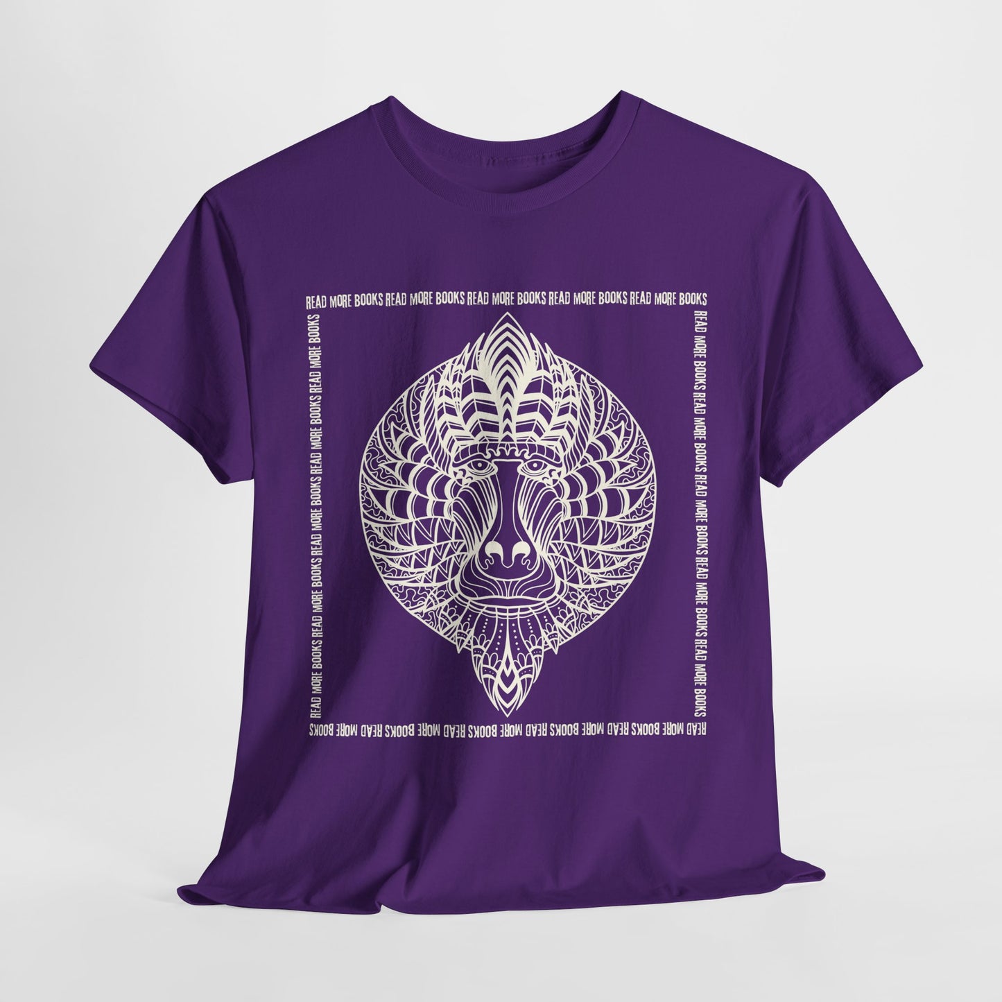 Teen/Adult Unisex Read More Mandrill Tee – Tribal Line Art for Book Lovers