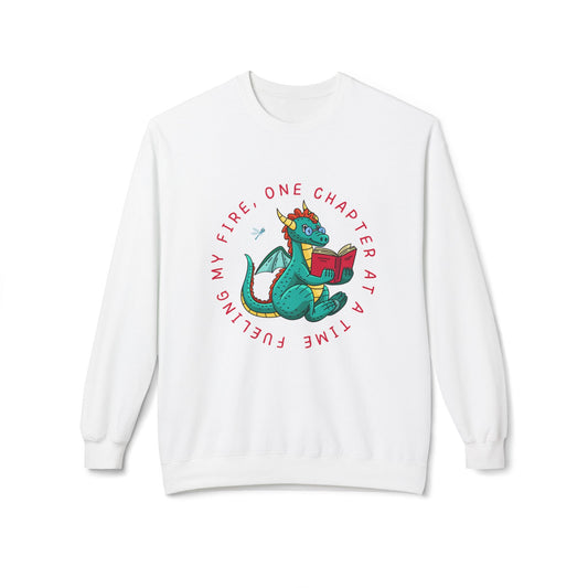 Teen/Adult Unisex Fueling My Fire Dragon Reading Sweatshirt