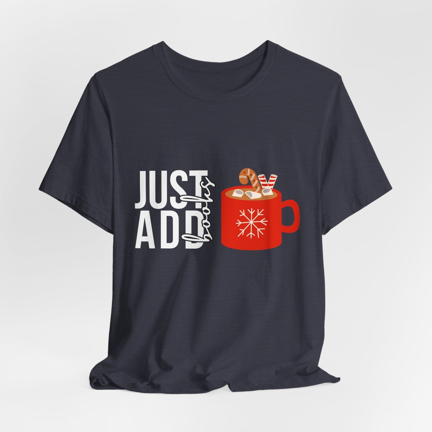 Teen/Adult Unisex Just Add Books T-Shirt â€“ Cozy Holiday Mug Design Printify