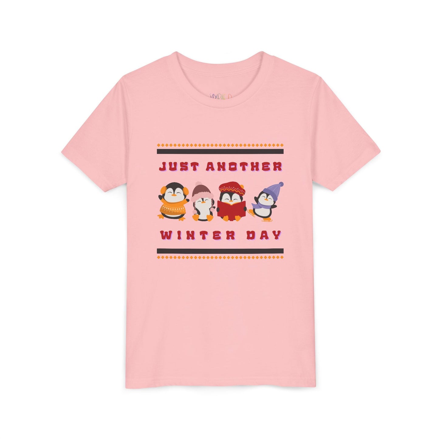 Youth Just Another Winter Day T-Shirt â€“ Cute Penguin Friends Design Printify