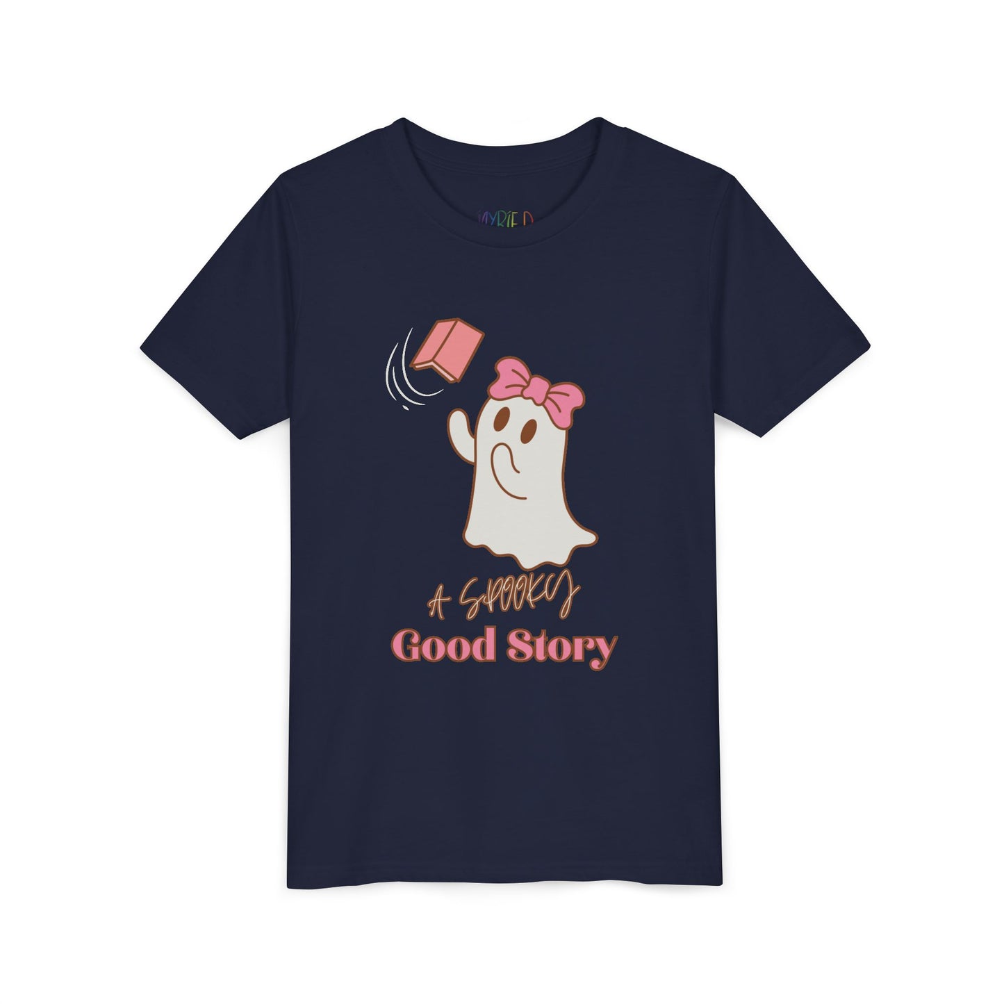 Youth A Spooky Good Story Tee – Cute Halloween Ghost Reading Shirt