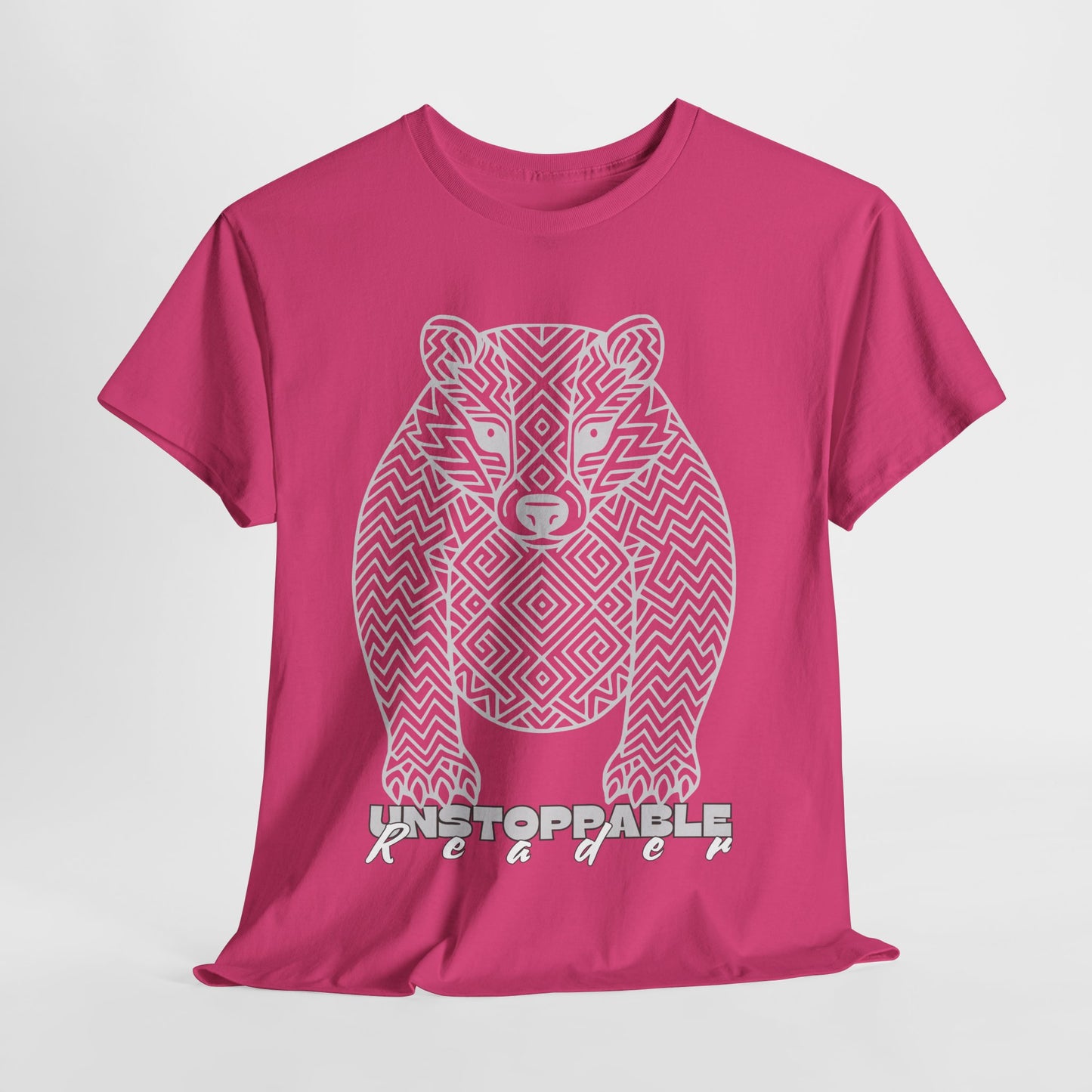Teen/Adult Unisex – Unstoppable Reader Honey Badger Tee – Fierce Gift for Relentless Bookworms