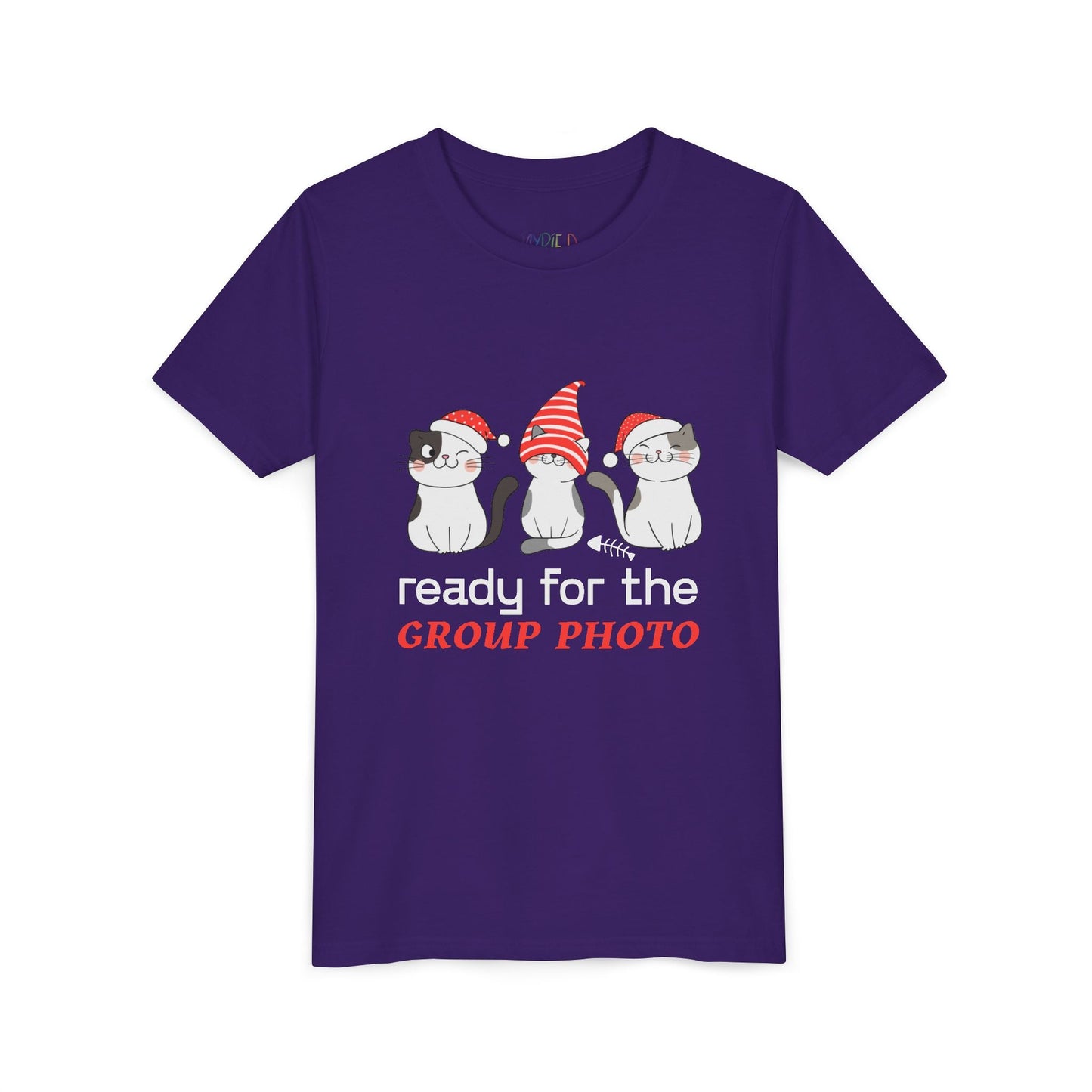 Youth Ready for the Group Photo T-Shirt â€“ Holiday Cats Design Printify