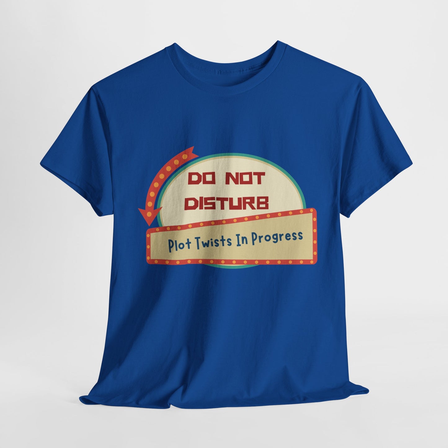 Teen/Adult Unisex Do Not Disturb – Plot Twists in Progress Tee – Reader Humor with a Retro Twist