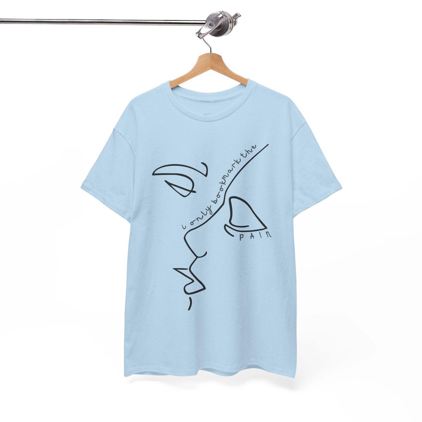 Teen/Adult Unisex Tee â€“ I Only Bookmark the Pain (Minimalist Face Edition)