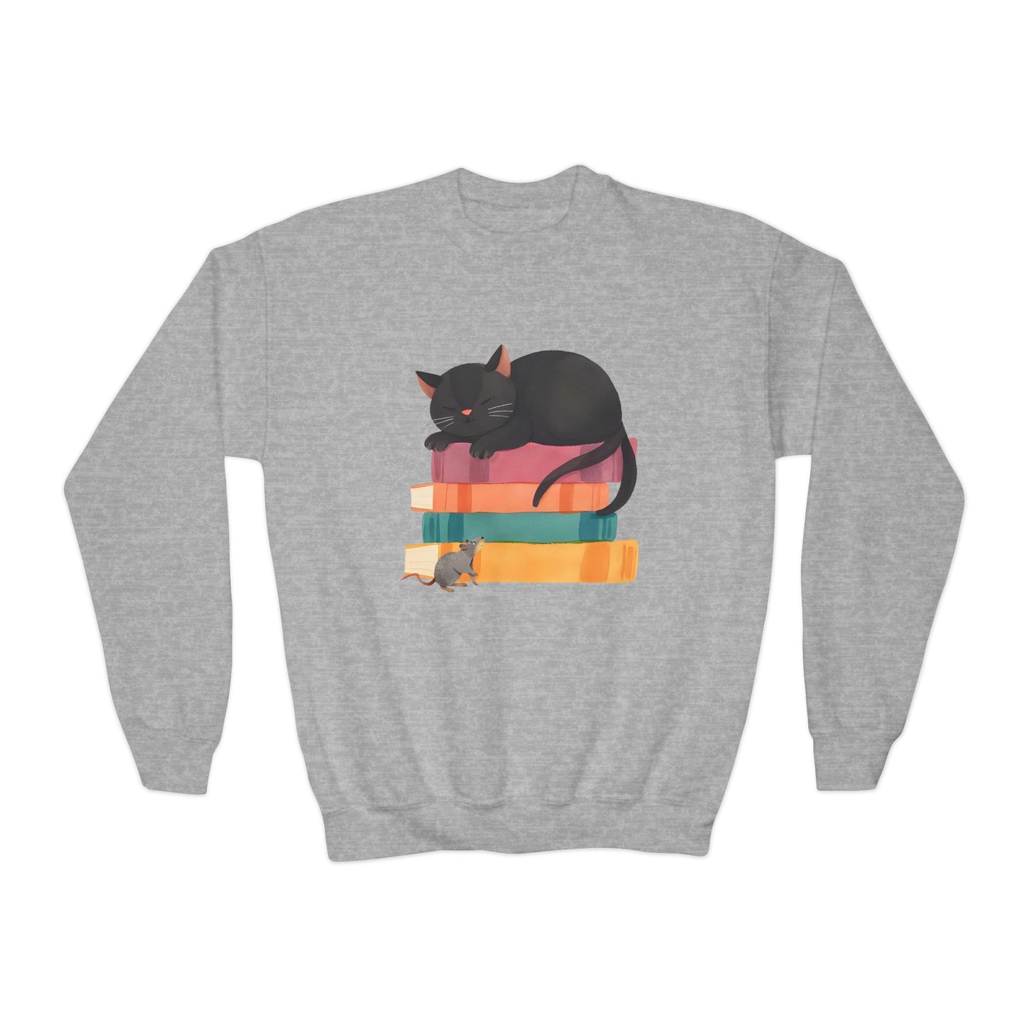 Youth Book Stack Buddies Sweatshirt – Quiet Moments, Big Stories
