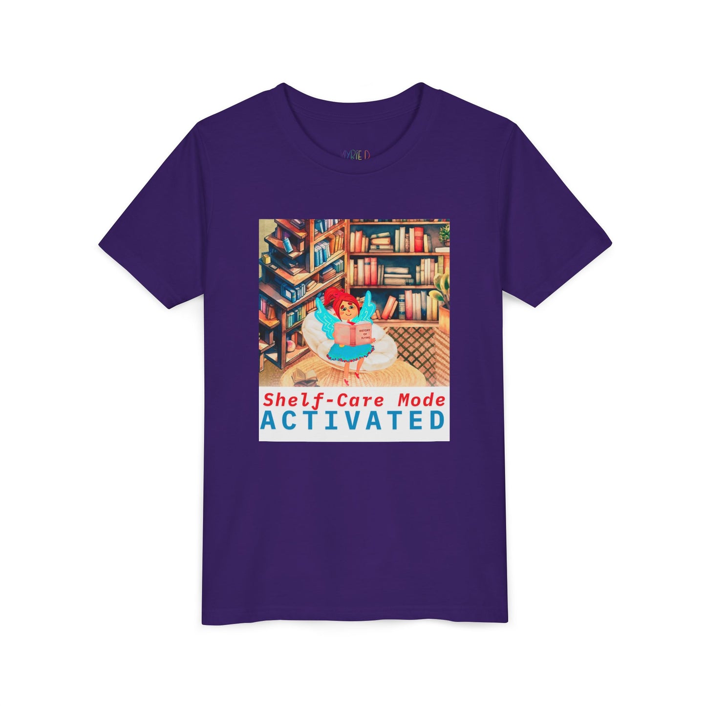 Youth Shelf-Care Mode Activated Youth Tee – Recharge with a Good Book