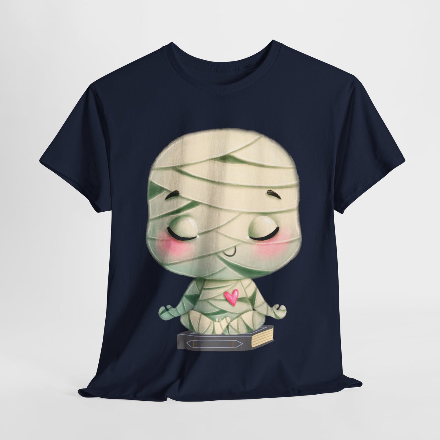 Teen/Adult Unisex Cute Mummy Reading Tee – Spooky Sweet Halloween Book Lover Shirt