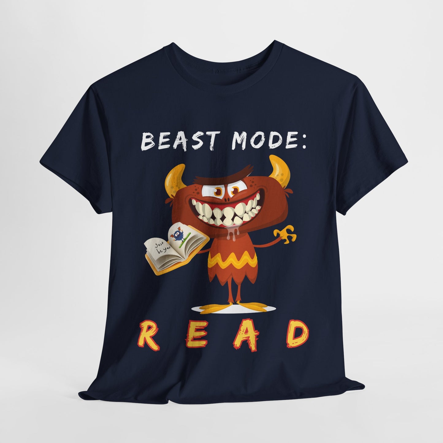 Teen/Adult Unisex “Beast Mode: READ” Tee – Fierce & Funny Reading Shirt for Book Warriors