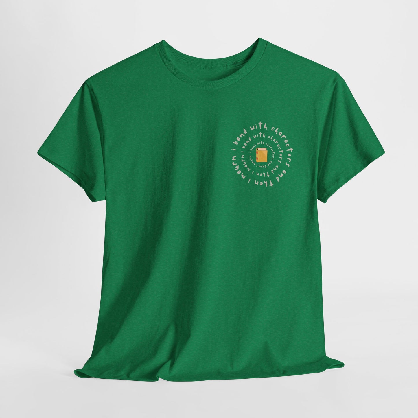 Teen/Adult Unisex Tee – I Bond With Characters & Then I Mourn (Little Spiral Edition)