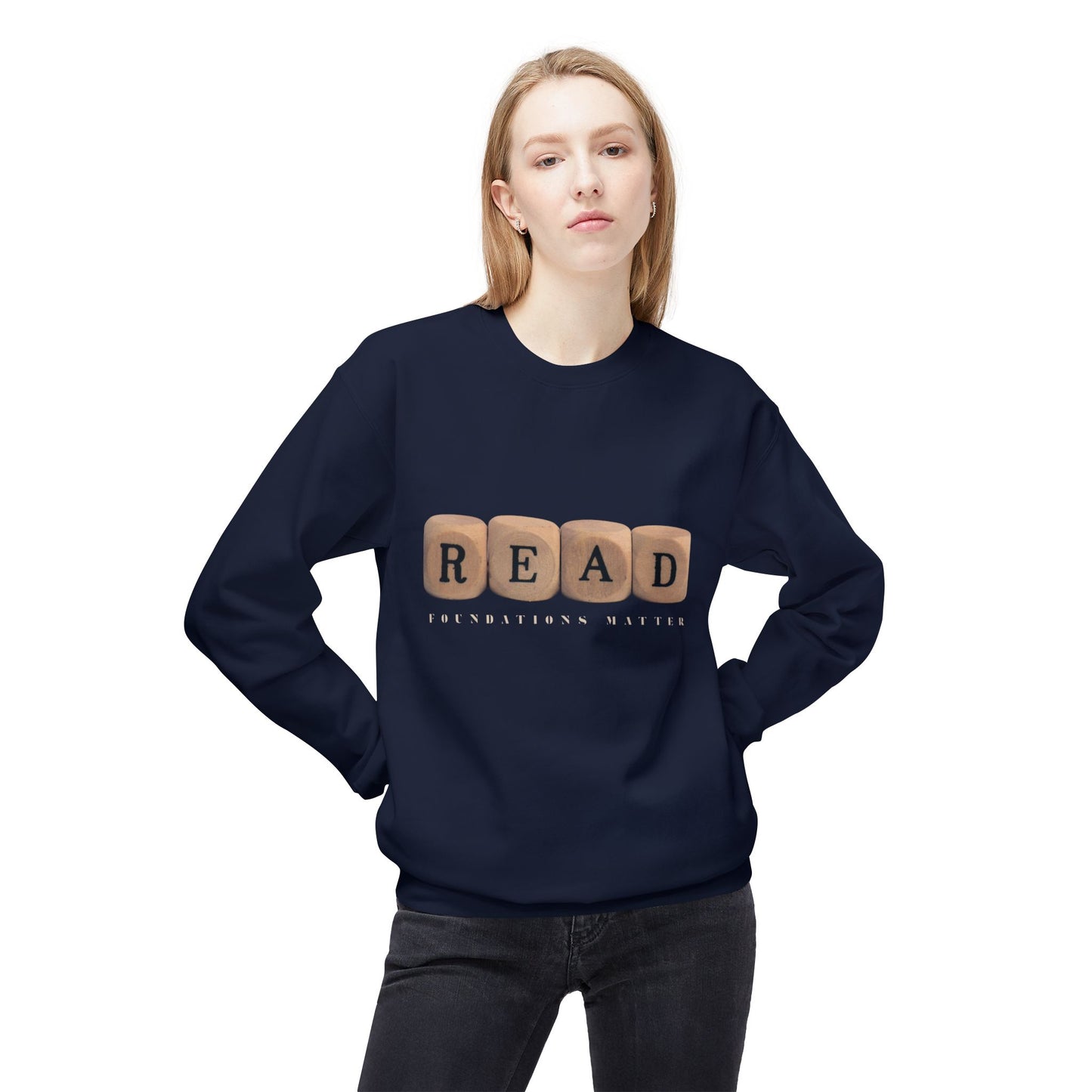 Teen/Adult Unisex READ Foundations Matter Sweatshirt, Literacy Awareness and Education Inspired Design
