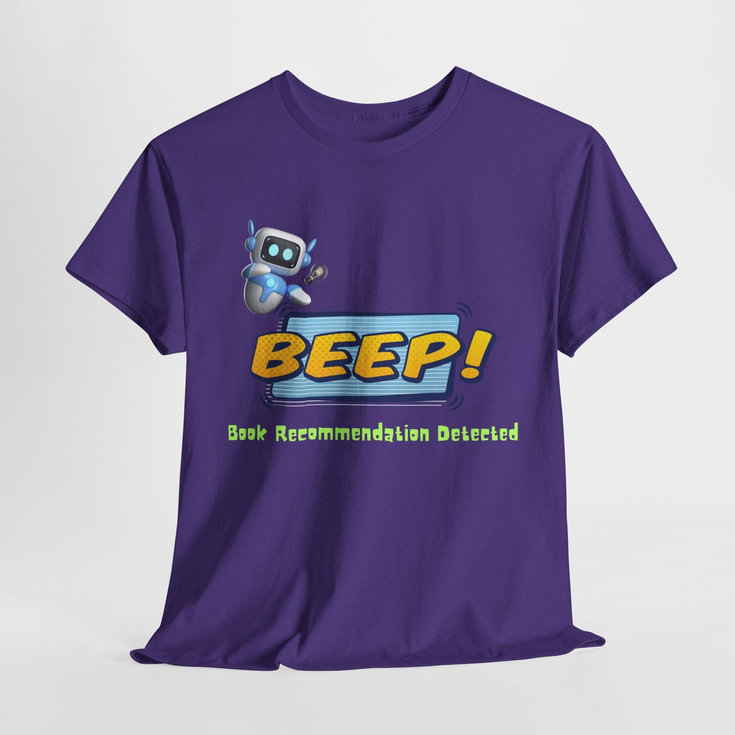 Teen/Adult Unisex BEEP! Book Recommendation Detected Tee – A Geeky-Cool Gift for Readers Who Share the Love