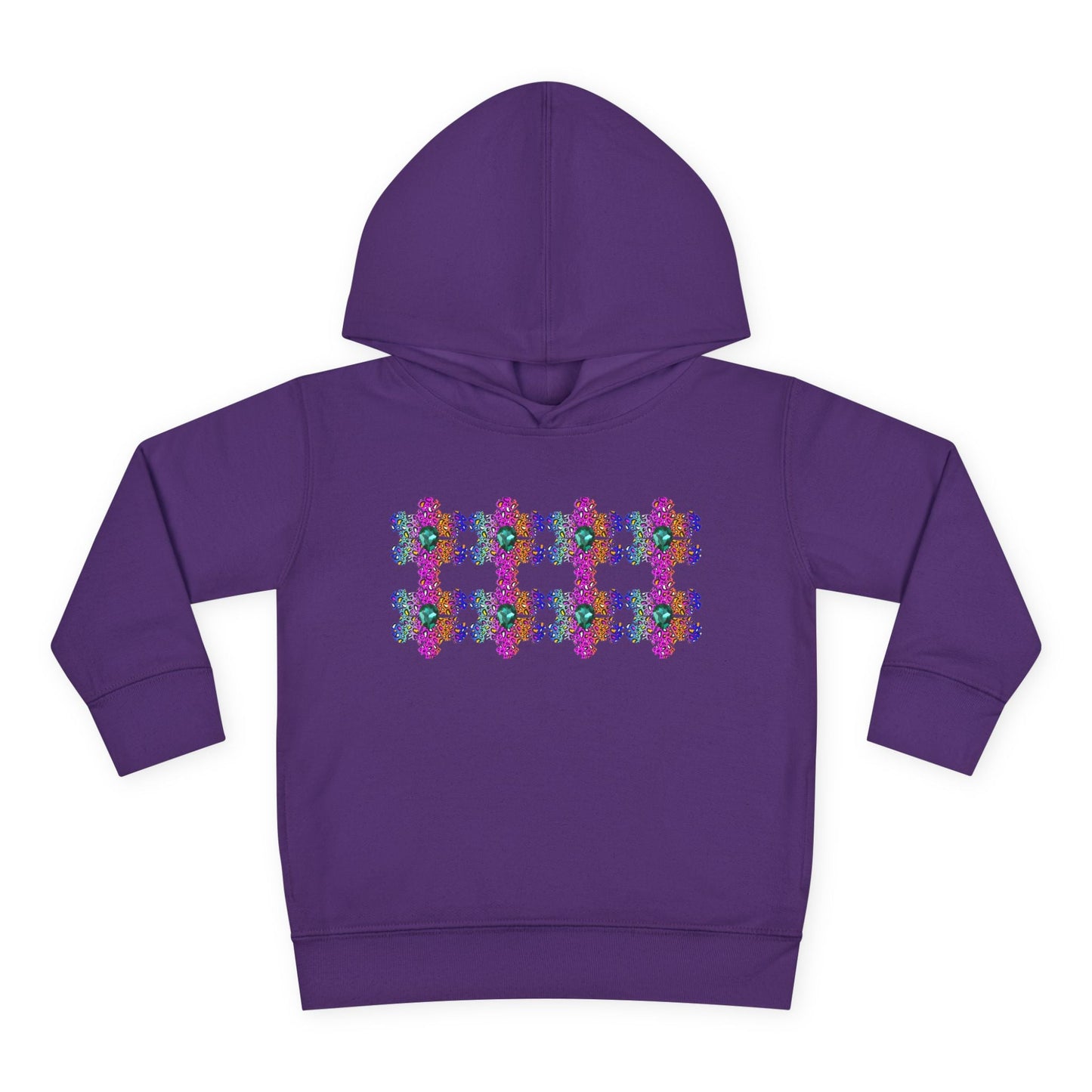 Toddler Color Burst Hoodie â€“ Vibrant Snowflake Pattern Design Printify