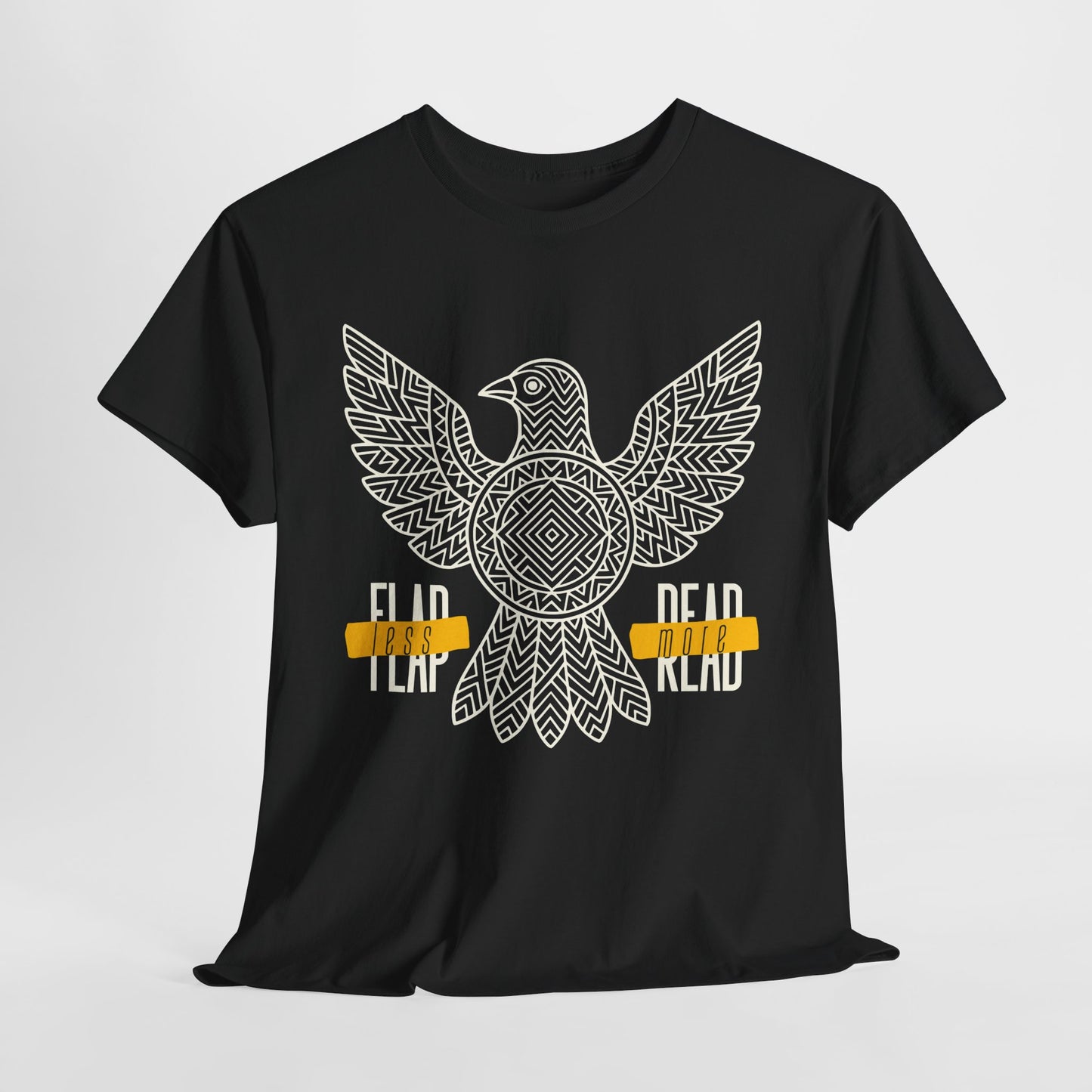 Teen/Adult Unisex – Flap Less Read More Tee – Geometric Bird Book Shirt