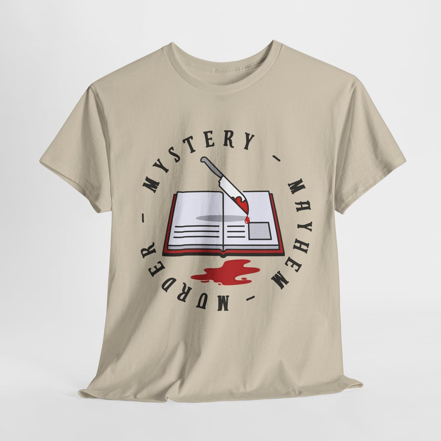 Teen/Adult Unisex Mystery Mayhem Murder T-Shirt – Crime Thriller Reader Tee