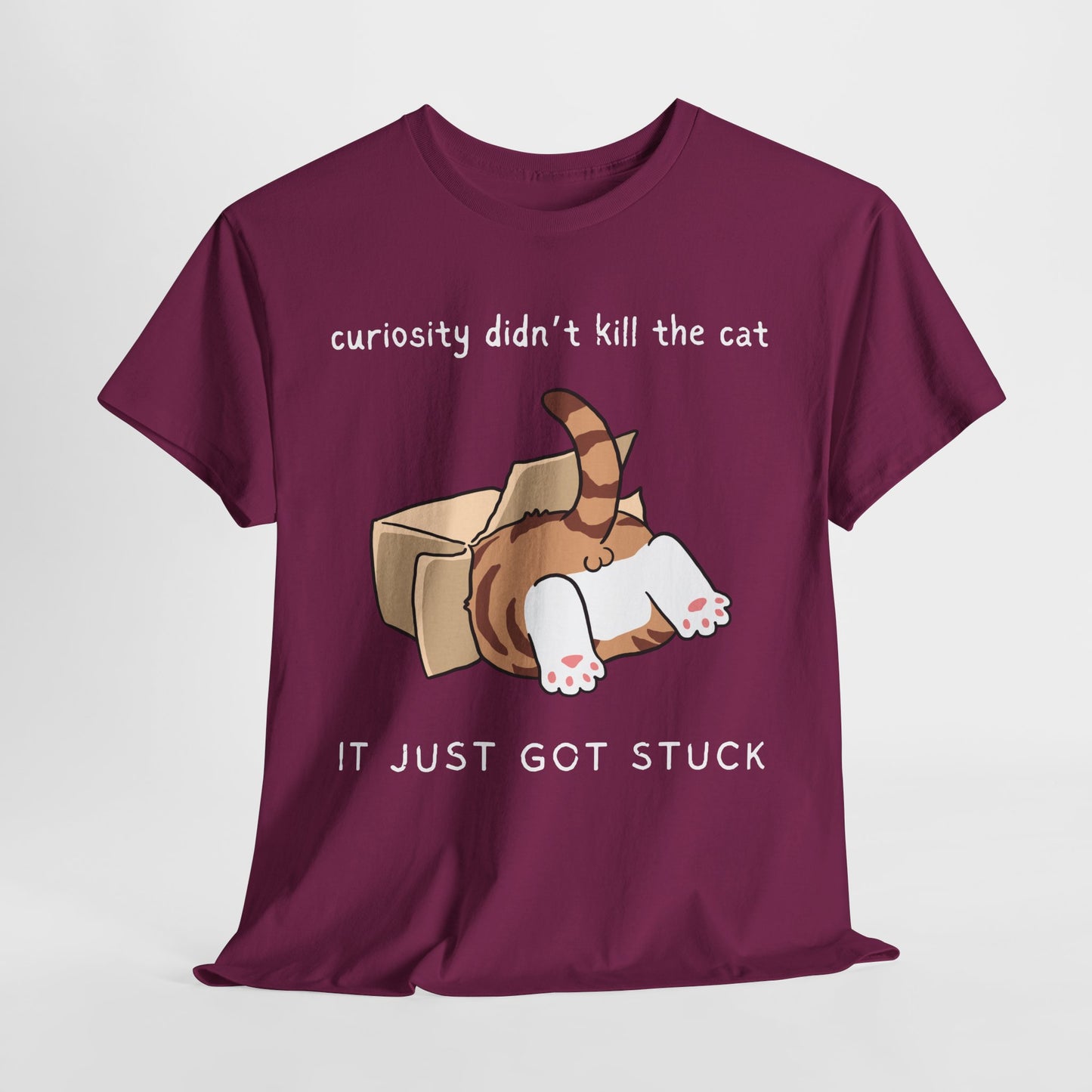 Teen/Adult Unisex Curiosity Cat Tee – Funny Gift for Bookish Cat Lovers
