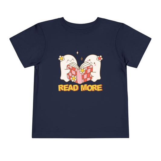 Toddler Boo Ghosts “Read More” T-Shirt – Cute Halloween Reading Shirt for Kids