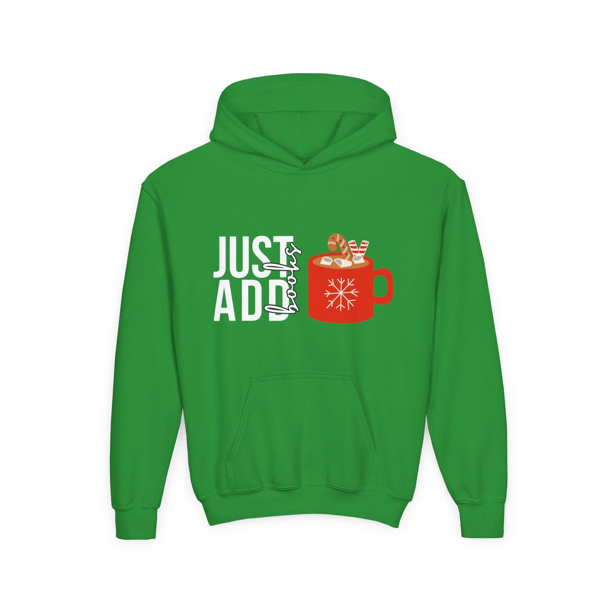 Youth Just Add Books Hoodie â€“ Holiday Hot Cocoa Design Printify