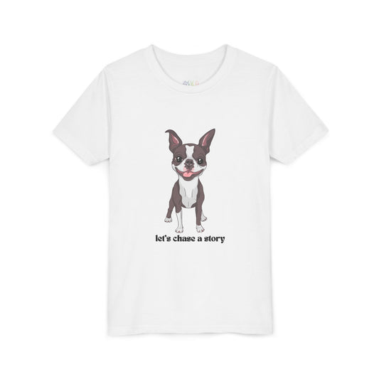 Youth Let’s Chase a Story T-Shirt – For Energetic Readers on the Go
