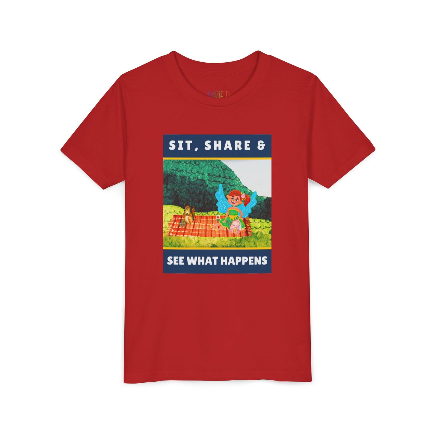 Youth Sit, Share & See What Happens Tee – Wholesome T-Shirt for Kind-Hearted Kids, Nature Lovers & Budding Friends