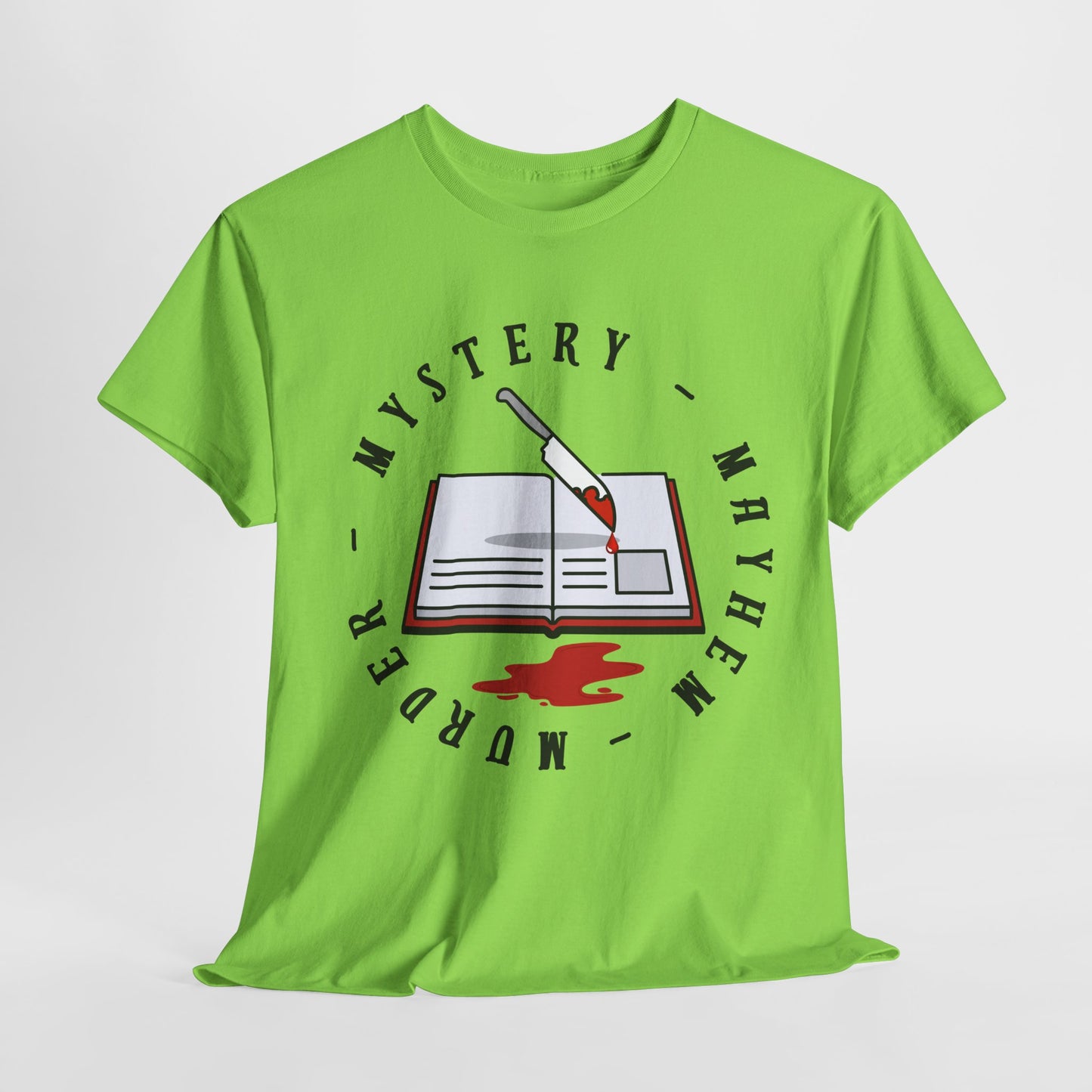 Teen/Adult Unisex Mystery Mayhem Murder T-Shirt – Crime Thriller Reader Tee