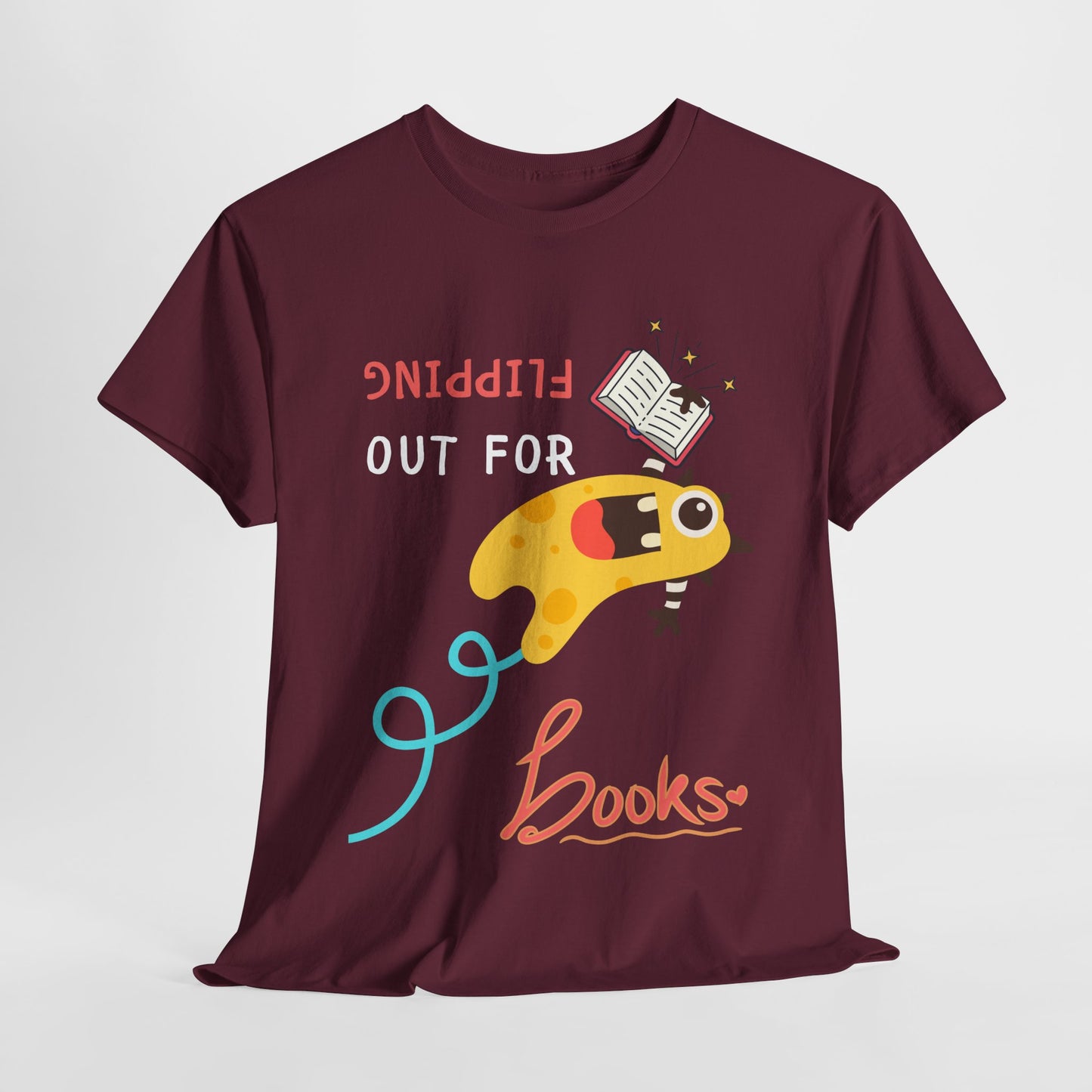 Teen/Adult Unisex Flipping Out for Books – Funny Upside-Down Reader Tee
