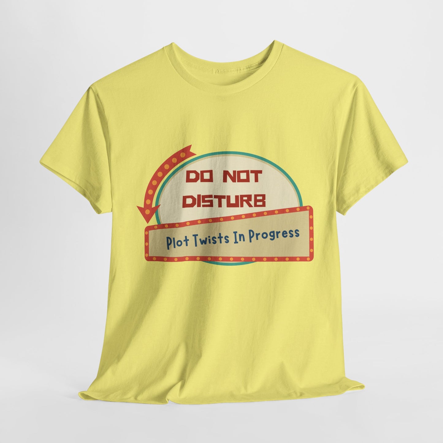 Teen/Adult Unisex Do Not Disturb – Plot Twists in Progress Tee – Reader Humor with a Retro Twist