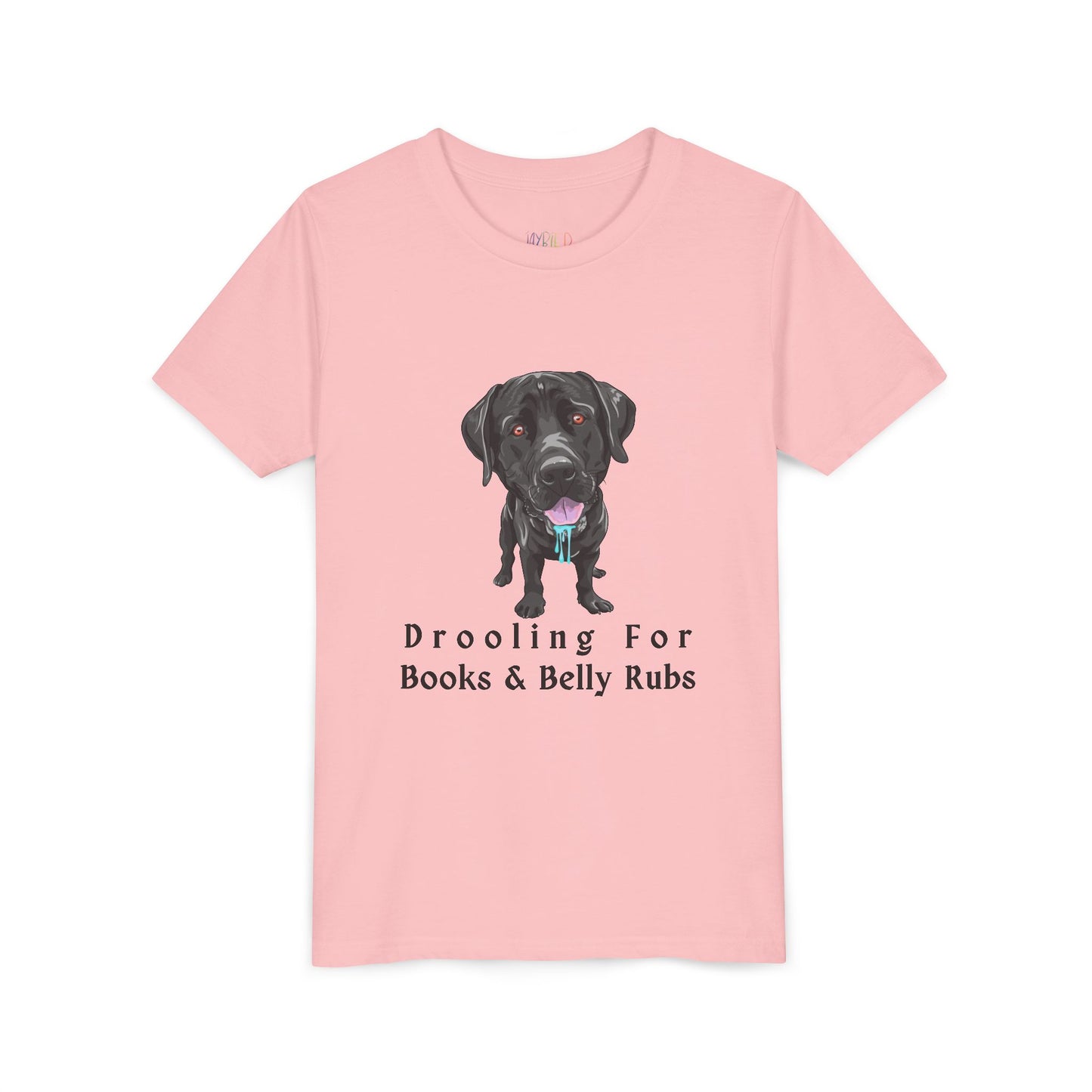 Youth Drooling for Books & Belly Rubs T-Shirt – Perfect for Dog-Loving Readers