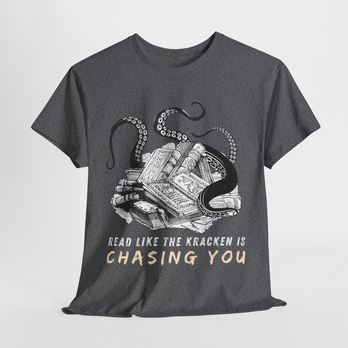 Teen/Adult Unisex “Read Like the Kraken Is Chasing You” Tee – Deep Sea Deadline Energy