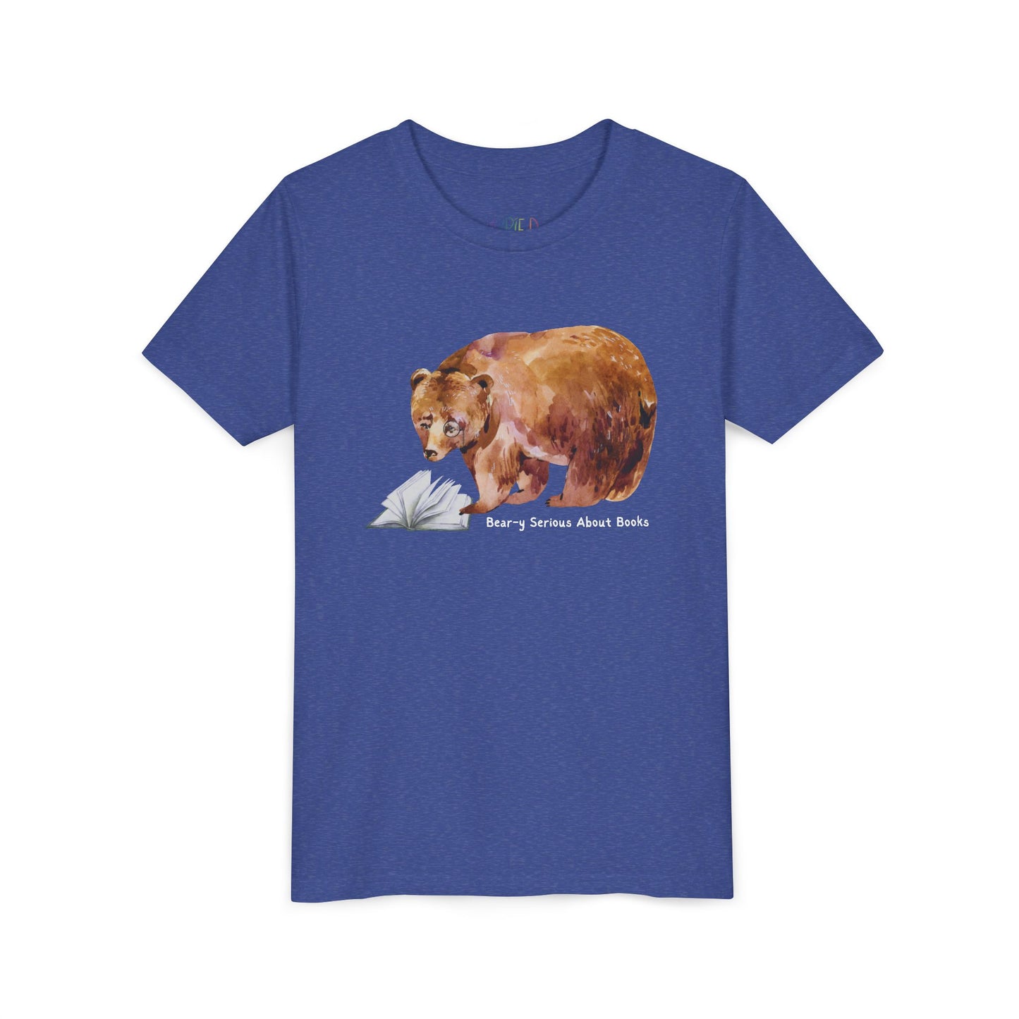 Youth Bear-y Serious About Books Tee – Funny Bear Shirt for Book-Loving Kids
