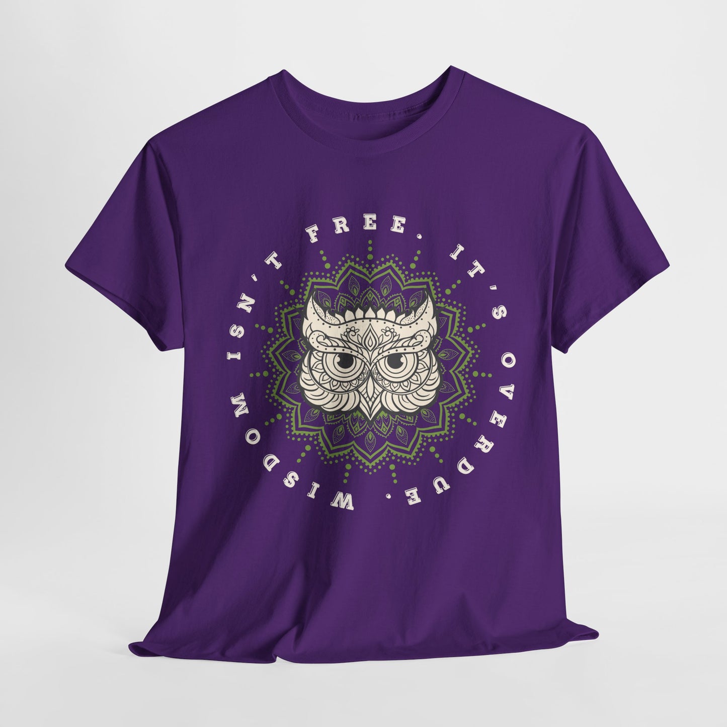 Teen/Adult Unisex – Wisdom Isn’t Free Tee – Overdue Owl Library Shirt