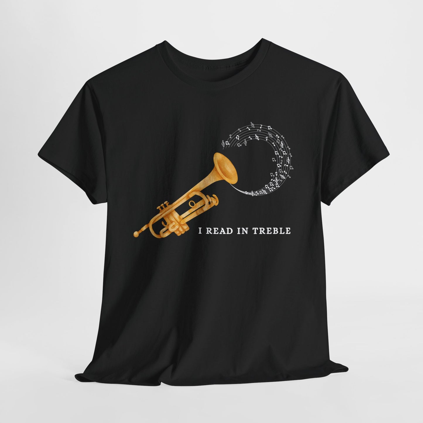 Teen/Adult Unisex I Read in Treble Tee – A Punny Pick for Music & Book Lovers