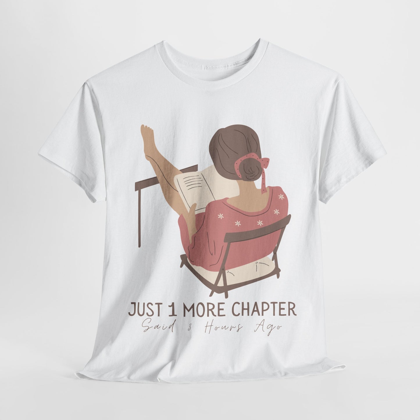 Teen/Adult Unisex Just One More Chapter Tee – Cozy Reader Edition
