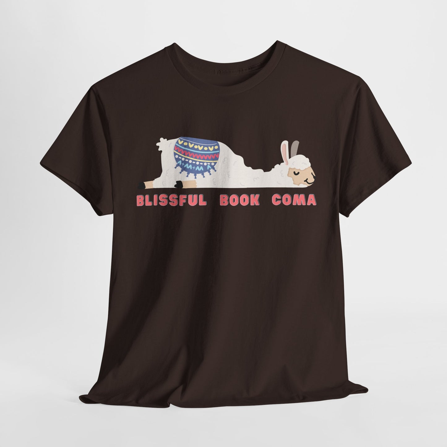 Teen/Adult Unisex – Blissful Book Coma Llama Tee