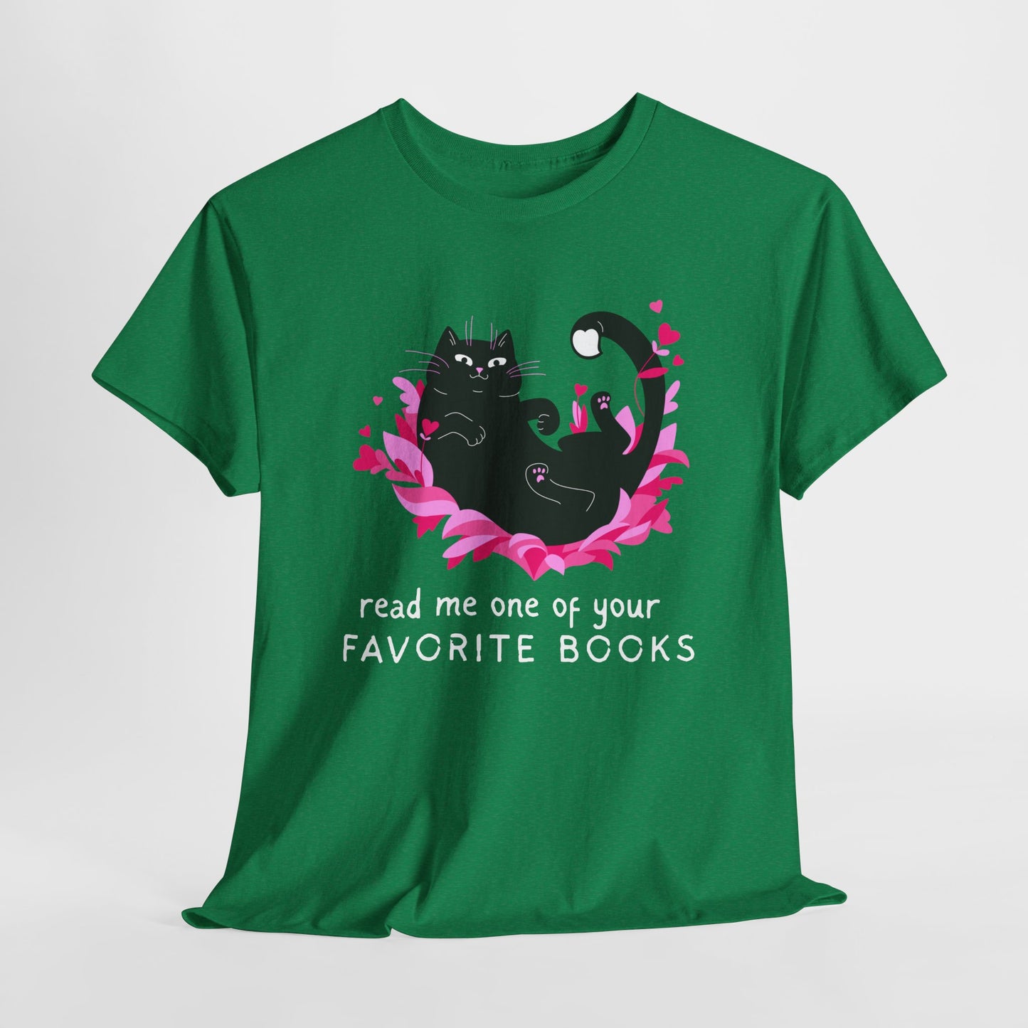 Teen/Adult Unisex Favorite Books Cat Tee – For Stories Best Shared