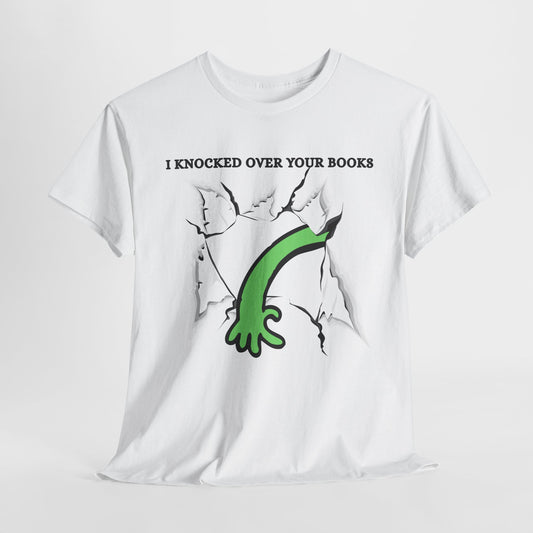 Teen/Adult Unisex Oops! Alien Mayhem Tee – Bookstack Toppler Extraordinaire