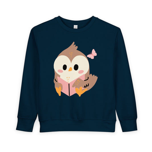 Toddler Storytime Owl Sweatshirt – Sweet Reading Buddy Crewneck for Kids