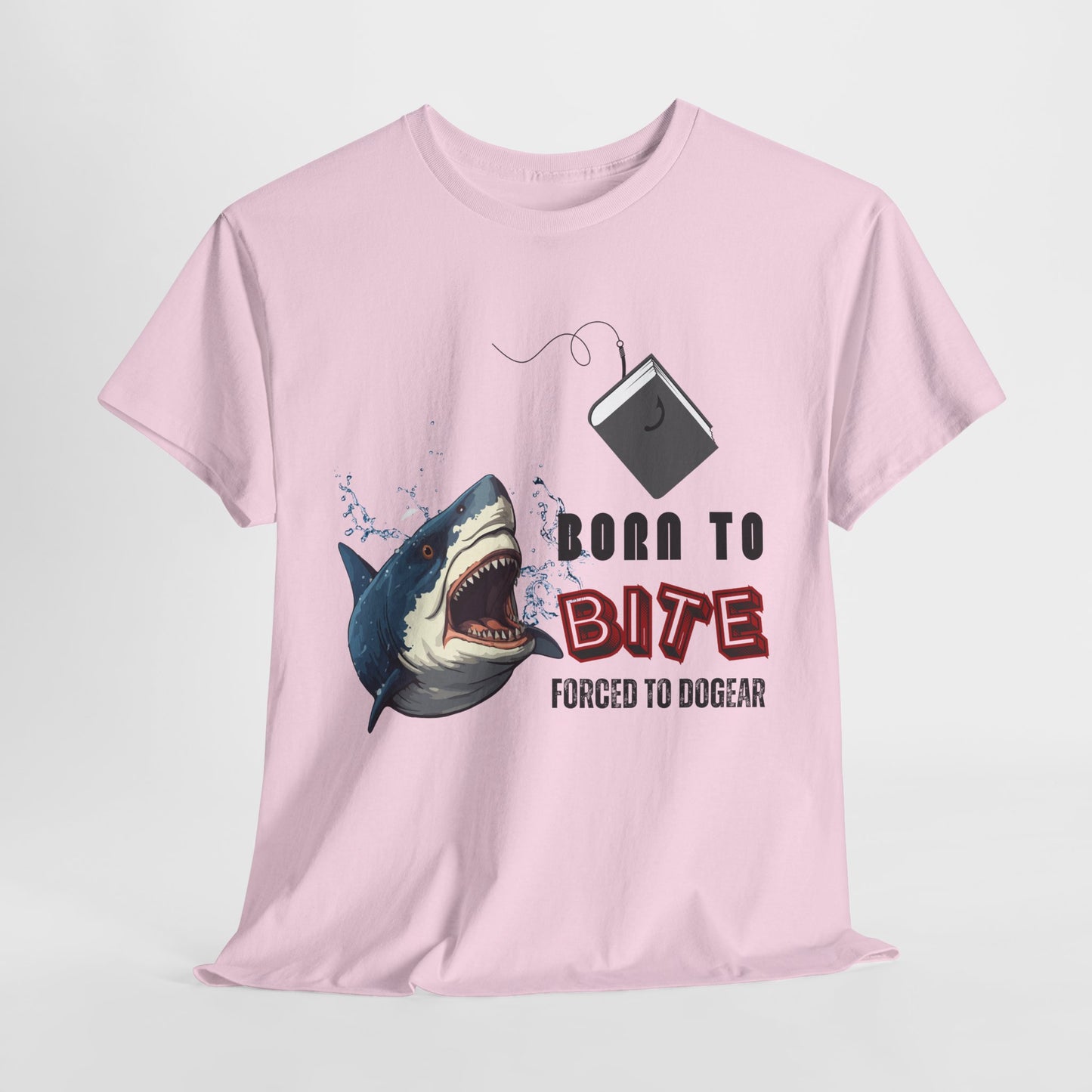 Teen/Adult Unisex Born to Bite Tee – Funny Shark Shirt for Bold Book Lovers