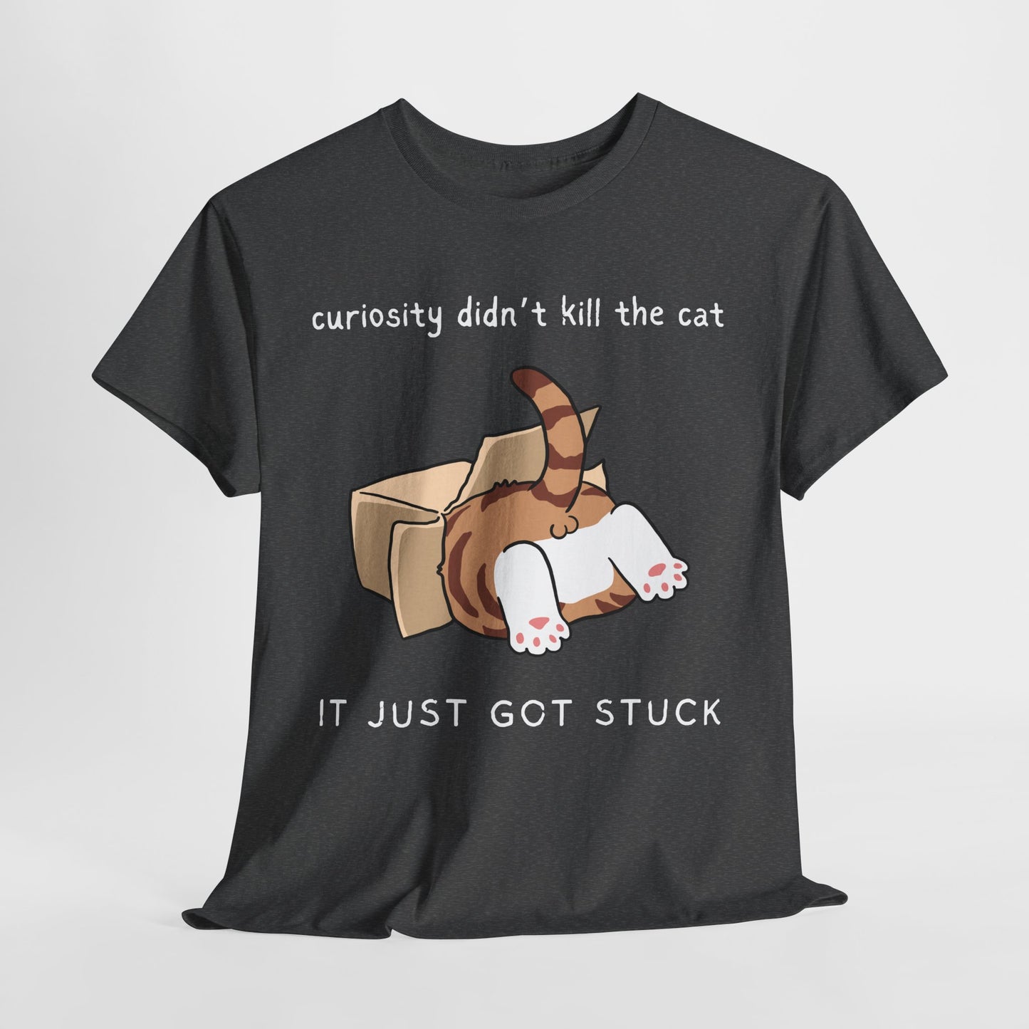 Teen/Adult Unisex Curiosity Cat Tee – Funny Gift for Bookish Cat Lovers
