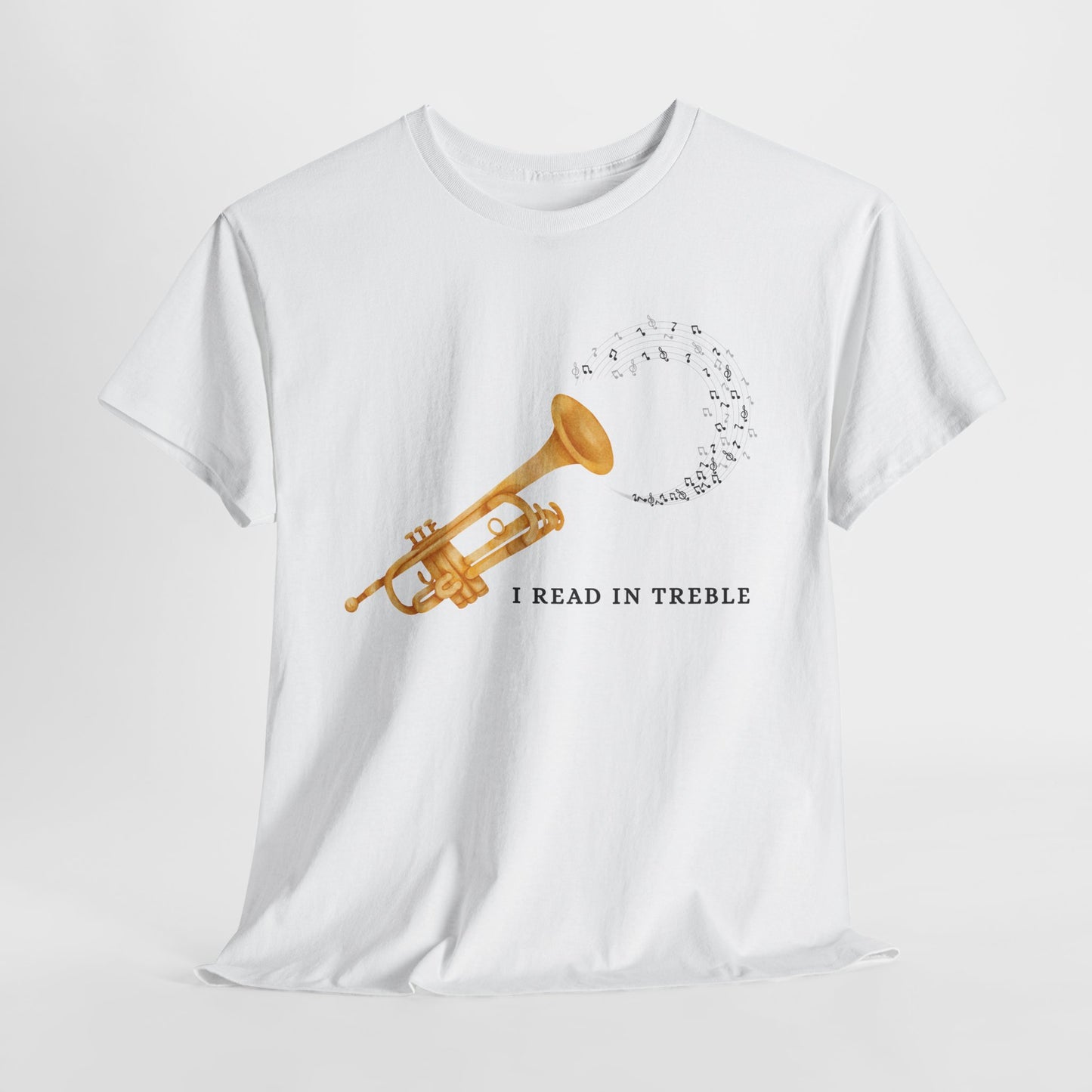 Teen/Adult Unisex I Read in Treble Tee – A Punny Pick for Music & Book Lovers